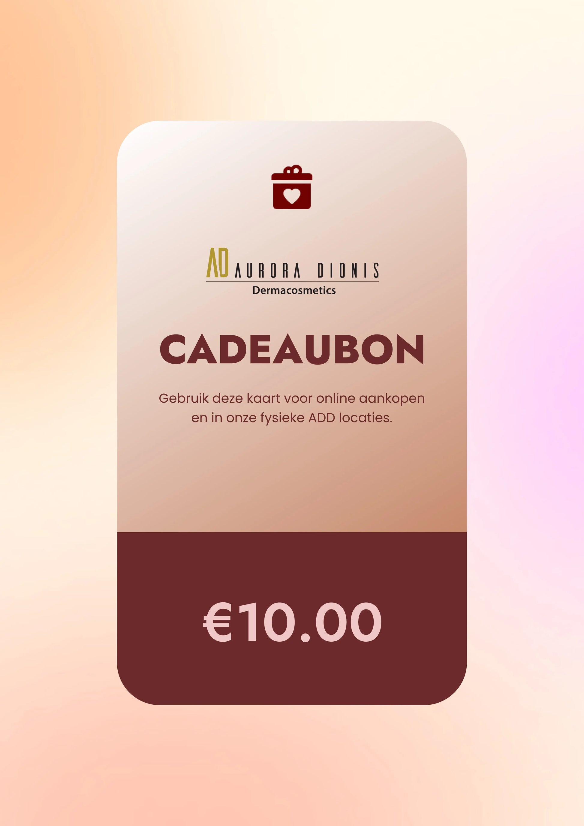 Digitale Cadeaubon — Aurora Dionis Aurora Dionis Dermacosmetics